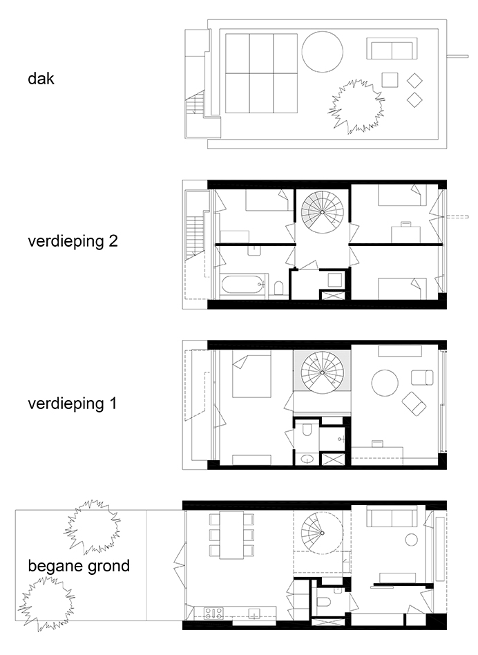 Plattegronden woning Amsterdam Architectuur Studio Staat