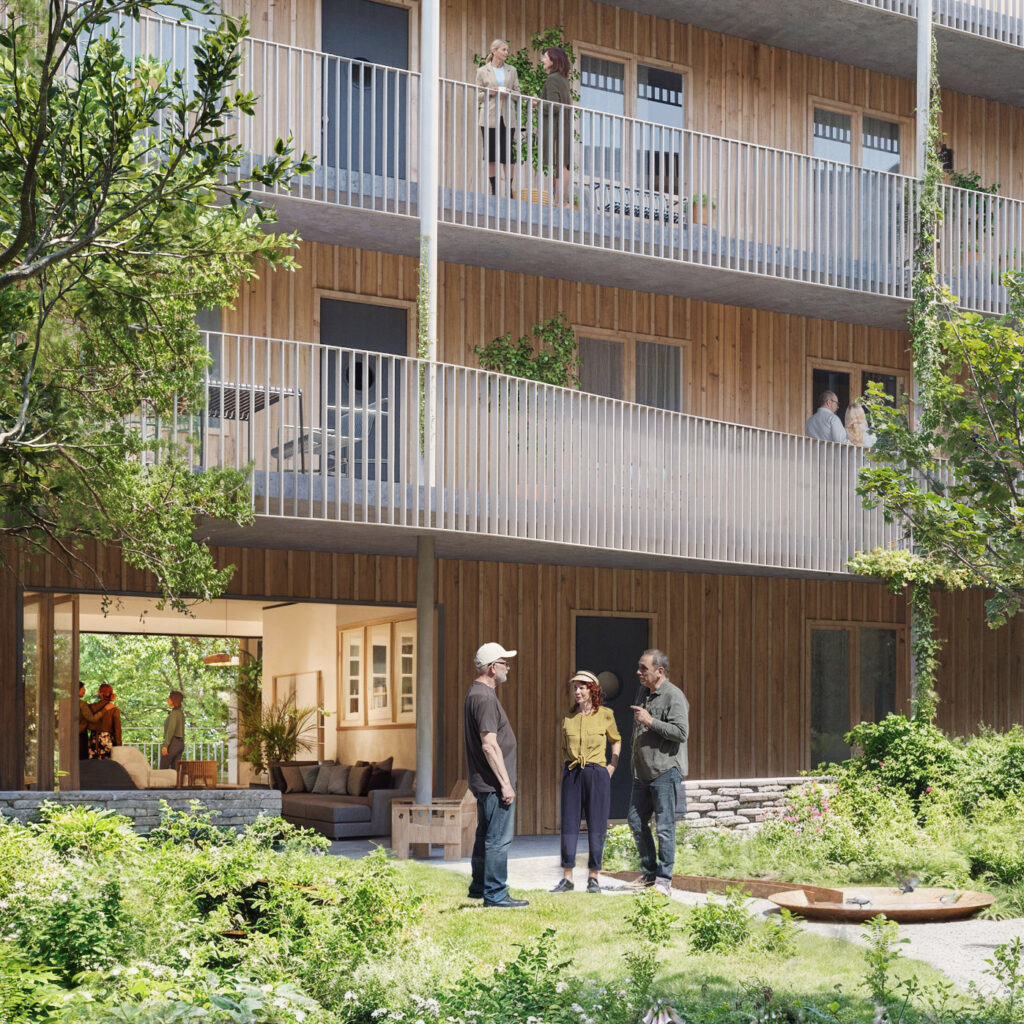 Appartementengebouw Koploper collectieve binnentuin studio staat Delft