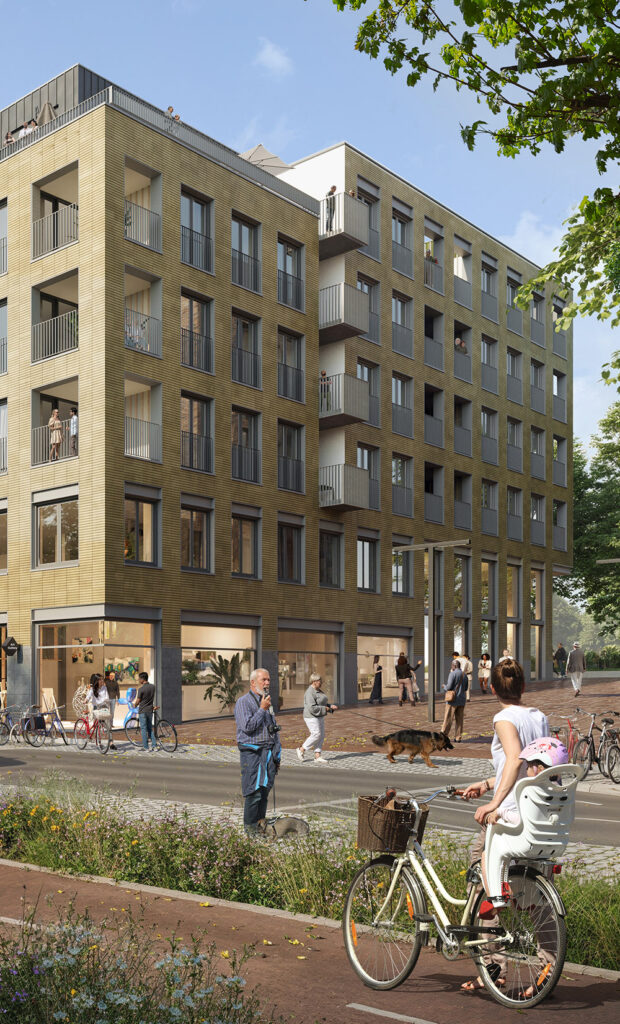 Appartementengebouw Koploper gevel studio staat Delft